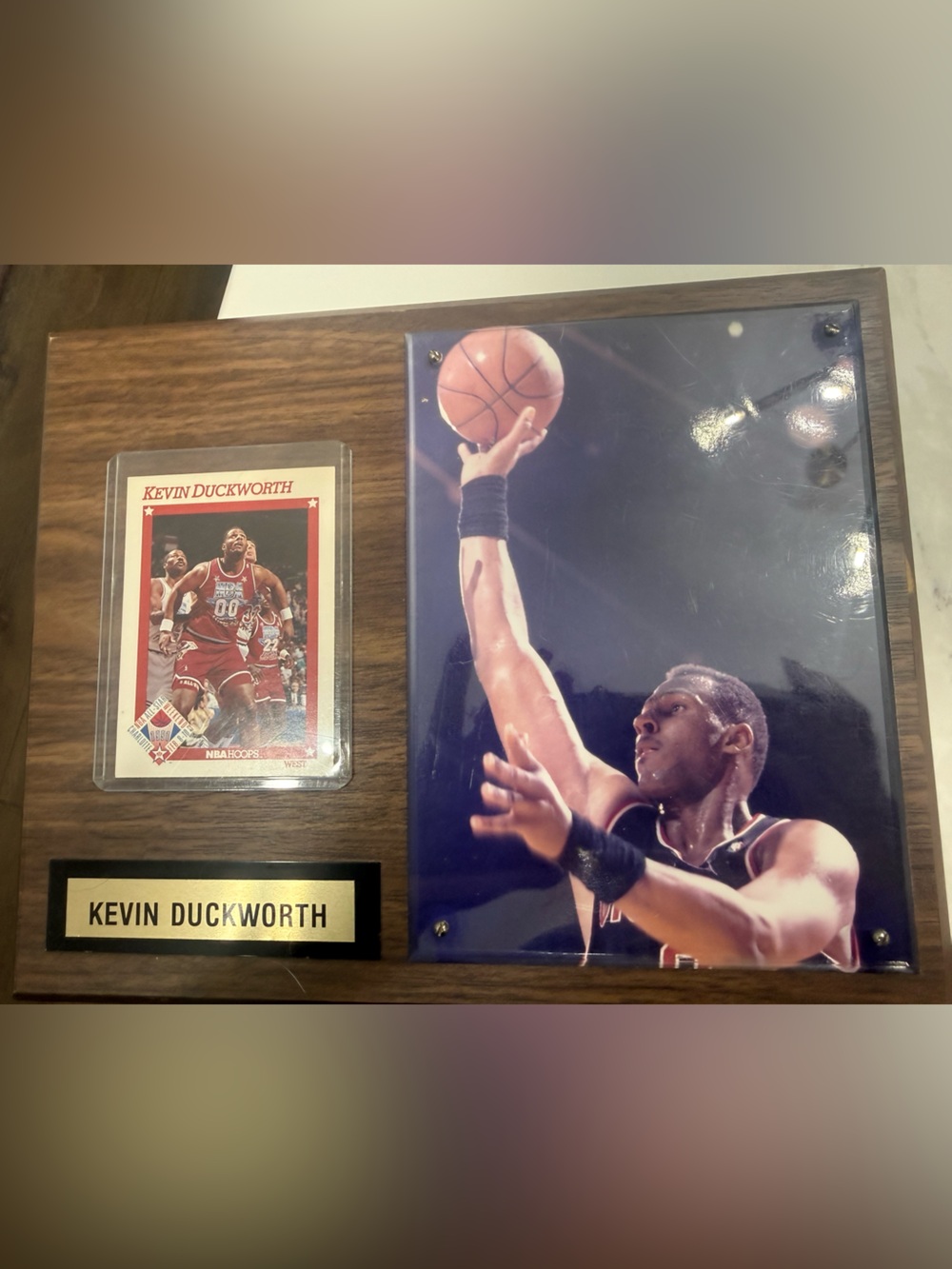 Kevin Duckworth Basketball Wall Plaque - Brown